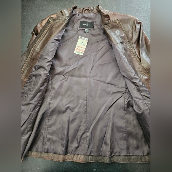 NWT - Leather Daniel Hechter Paris Brown Lightweight Zippered Jacket - XL - Picture 2 of 12